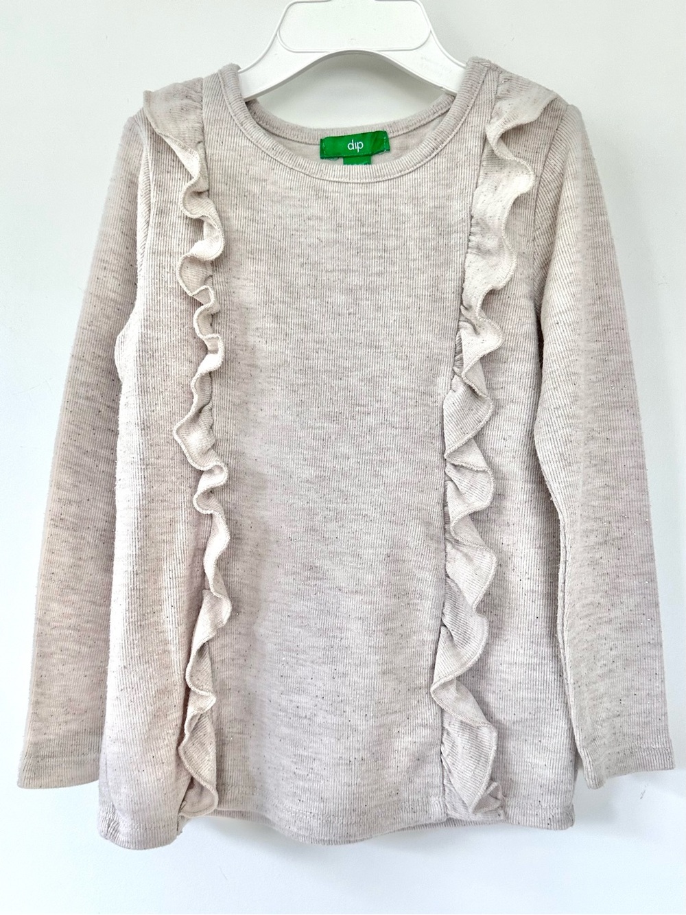 Dip Girls Ruffle Glitter Sweater
